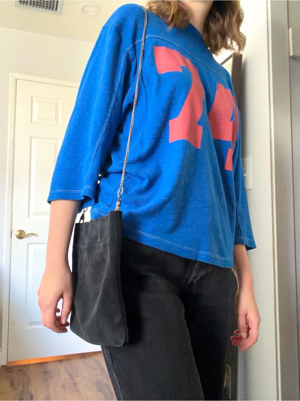 Black Free People Leather Crossbody Purse